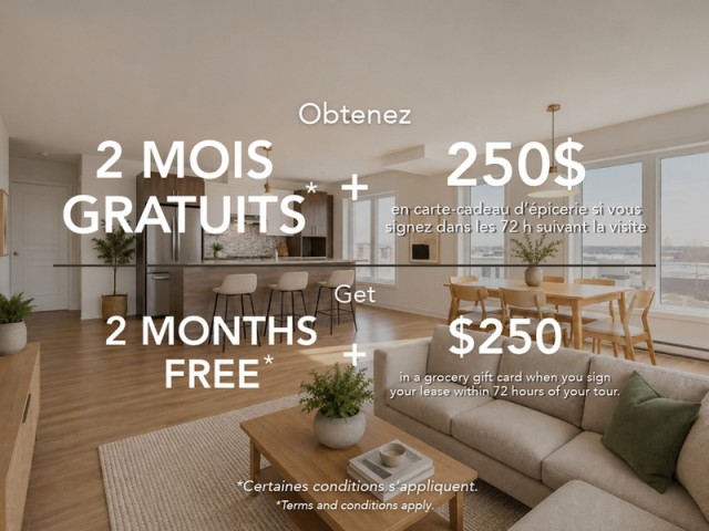 Longueuil Apartment 1-2 b. $1,380/month. Apartment for rent in Longueuil