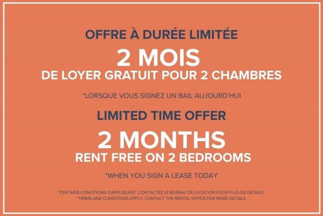 Brossard Apartment 1 b. $1,725/month. Apartment for rent in Brossard