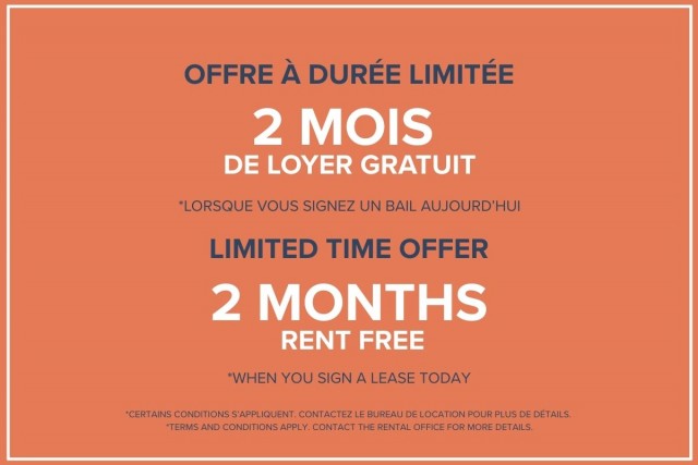 Laval-des-Rapides Apartment 2 b. $1,395/month. Apartment for rent in Laval-des-Rapides
