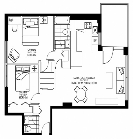 St-Michel Apartment 2 b. $2,359/month. Apartment for rent in St-Michel